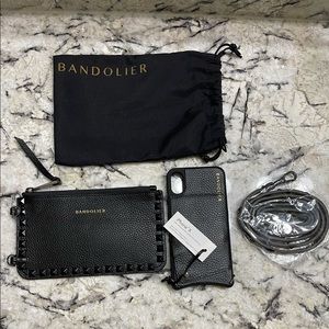 Bandolier IPhone X Set Black Pebble with Studs